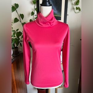 Felice Women’s Hot Pink Long Sleeve Cowl Neck Workout Athletic Top S